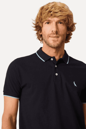 POLO ENXUTO FRISO UNICO PRETO