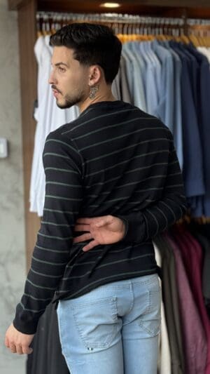 CAMISETA ML LISTRADO RIB RESERVA (SUÉTER) - Imagem 2