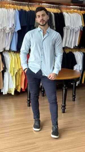 CAMISA MANGA LONGA SLIM SIBRA (SONHO)