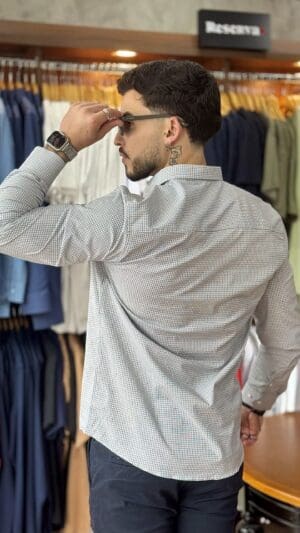 CAMISA MANGA LONGA SLIM SIBRA XADEZ (APOLO) - Imagem 3