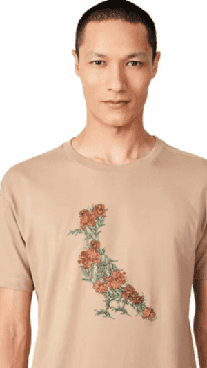 CAMISETA PICA PAU FLORES DA TERRA KHAKI