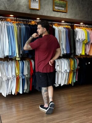 T-SHIRT LIGHT LINEN BRASAO MC-VINHO - Imagem 4